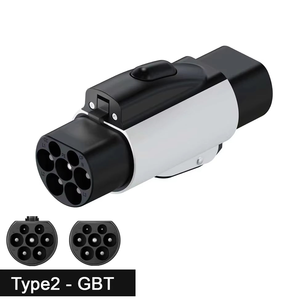 Type2 to GBT Adapter 32A 7.2/22KW EV Charger 1P/3P  for China Standard Eletric Vehicle Converter