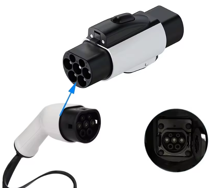 Type2 to GBT Adapter 32A 7.2/22KW EV Charger 1P/3P  for China Standard Eletric Vehicle Converter